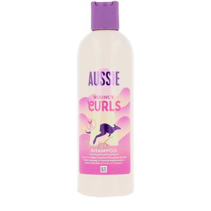 Aussie Shampoing Hydratant Bouncy Curls pour Cheveux Frisés, Sans Sulfates, Vegan, 300 ml