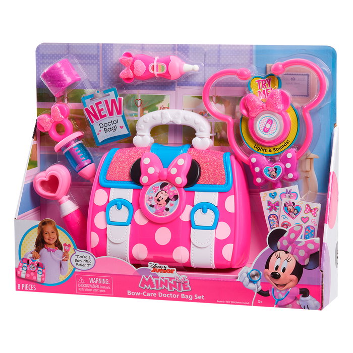 JUST PLAY Set de docteur Minnie Mouse 89756 avec accessoires médicaux et mallette, jeu de rôle pour enfants dès 3 ans
