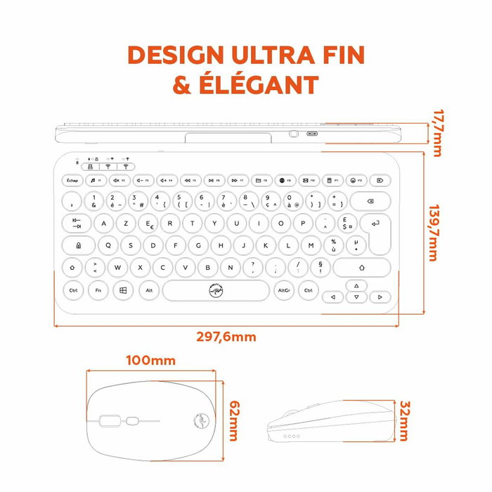Mobility Lab CP420W Mini Ensemble clavier et souris Noir AZERTY Mobility Lab CP420W Mini Ensemble clavier et souris Noir AZERTY