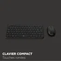Mobility Lab CP420W - Ensemble Clavier et Souris Compact Sans Fil Mini, USB 2.4 GHz et Bluetooth, Raccourcis Multimédia, Souris avec 4 DPI, AZERTY Français