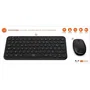 Mobility Lab CP420W - Ensemble Clavier et Souris Compact Sans Fil Mini, USB 2.4 GHz et Bluetooth, Raccourcis Multimédia, Souris avec 4 DPI, AZERTY Français