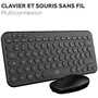 Mobility Lab CP420W - Ensemble Clavier et Souris Compact Sans Fil Mini, USB 2.4 GHz et Bluetooth, Raccourcis Multimédia, Souris avec 4 DPI, AZERTY Français