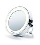 Beurer BS-59 Miroir de maquillage LED avec grossissement 5x - Portable ou mural, double face