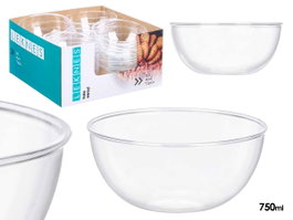 Leknes Bol Rond Transparent 700 ml 15x7x15 cm Plastique Congélateur et Lave-vaisselle (Set de 48)