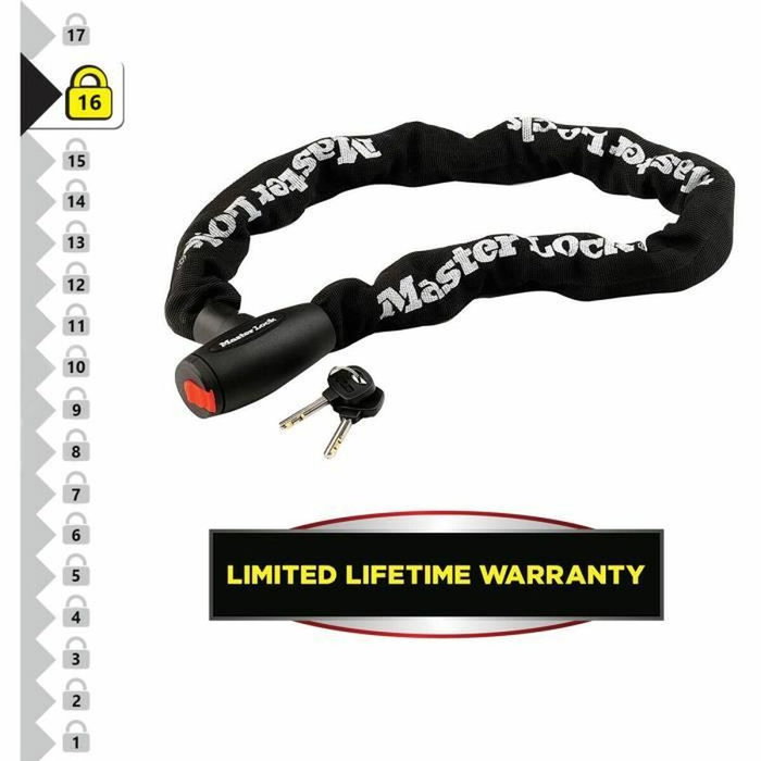 Master Lock Antivol moto avec chaîne de 1 m en acier cémenté de 10 mm