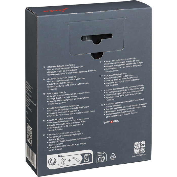 Jura Lot de 3 cartouches de filtre à eau Claris Smart+ Jura Lot de 3 cartouches de filtre à eau Claris Smart+