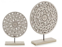 GIFTDECOR SOPORTE MADERA REDONDO MANDALA Blanc