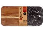 Kinvara Planche à Découper Bois Acacia et Marbre Noir 38x18x1.5 cm (Set de 8)