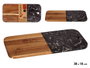 Kinvara Planche à Découper Bois Acacia et Marbre Noir 38x18x1.5 cm (Set de 8)