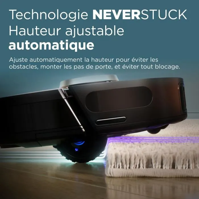 Shark Robot Aspirateur RV2820VEEU PowerDetect avec Vidage Automatique, Navigation 3D LiDAR, Laveur Autonome pour Tous Sols, Capacité 230 mL
