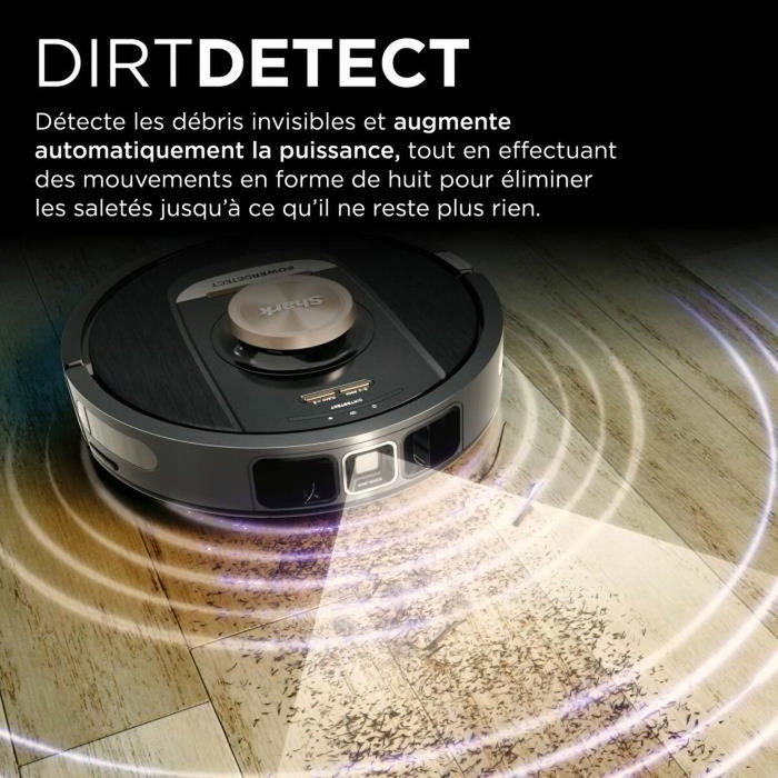 Shark PowerDetect RV2820VEEU - Robot Aspirateur 2-en-1 avec Navigation LiDAR et Autovidage