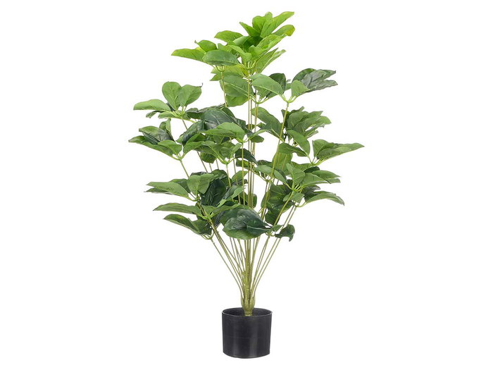 Ibergarden Pot Plante Feuilles Ovales 90 cm Plastique Vert Noir (Set de 6)