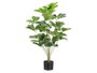 Ibergarden Pot Plante Feuilles Ovales 90 cm Plastique Vert Noir (Set de 6)