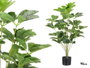 Ibergarden Pot Plante Feuilles Ovales 90 cm Plastique Vert Noir (Set de 6)