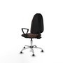 PIQUERAS Y CRESPO Chaise de bureau Algarra, similicuir marron foncé, mécanisme contact permanent