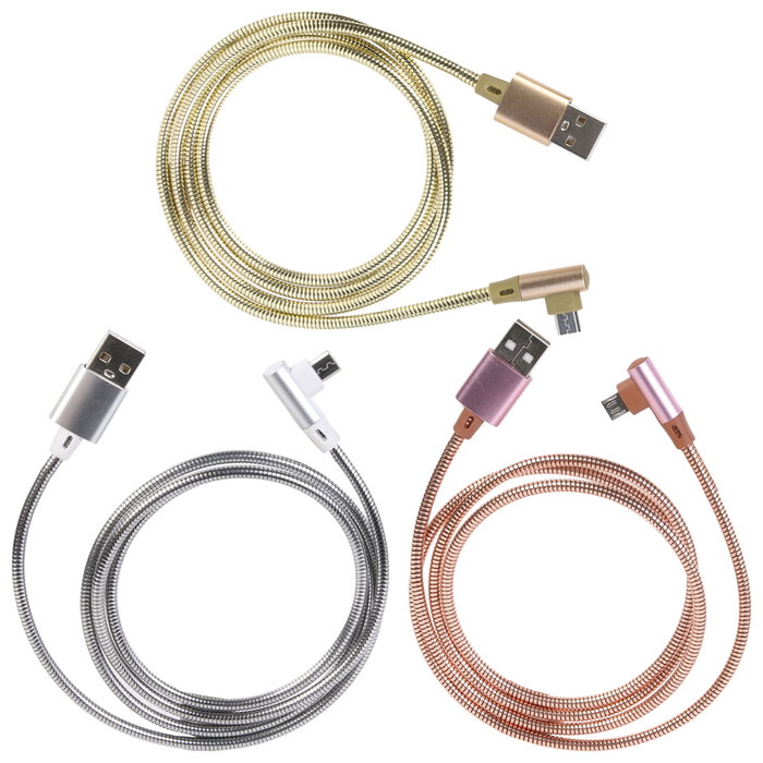 Be Mix Câble Micro USB avec couverture métallique flexible, coloris assortis Be Mix Câble Micro USB avec couverture métallique flexible, coloris assortis