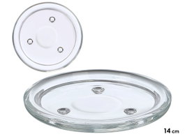 GIFTDECOR Base portavelas en cristal rond de 14 cm, lot de 40