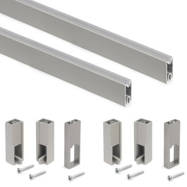 Emuca Lot de 2 rails de penderie Luxe 1,15 m, Gris pierre