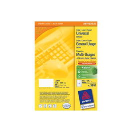 Avery Zweckform 3651 - Étiquettes adhésives Avery 52.5 x 29.7 mm, 1 feuille A4, Lot de 100