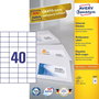 Avery Zweckform 3651 - Étiquettes adhésives Avery 52.5 x 29.7 mm, 1 feuille A4, Lot de 100
