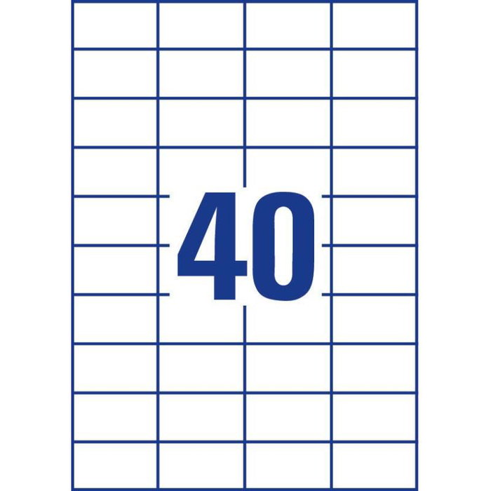 Avery Zweckform 3651 - Étiquettes adhésives Avery 52.5 x 29.7 mm, 1 feuille A4, Lot de 100