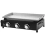 Cookingbox Plancha à Gaz 3 Brûleurs 7.5 kW Surface Cuisson 61 x 35 cm en Acier Inoxydable Idéale 8-10 Personnes