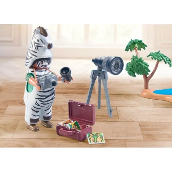 Playmobil 71295 - Wiltopia - Figurine Photographe avec Déguisement et Zèbres - 36 Pièces - Jouet dès 4 ans