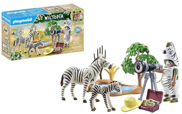 Playmobil Wiltopia Photographe avec déguisement et zèbres, 36 pièces Playmobil Wiltopia Photographe avec déguisement et zèbres, 36 pièces