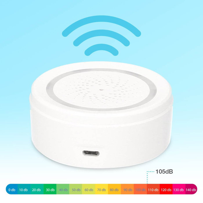 GSC Evolution Alarme intelligente via WiFi avec sirène et contrôle de température et humidité