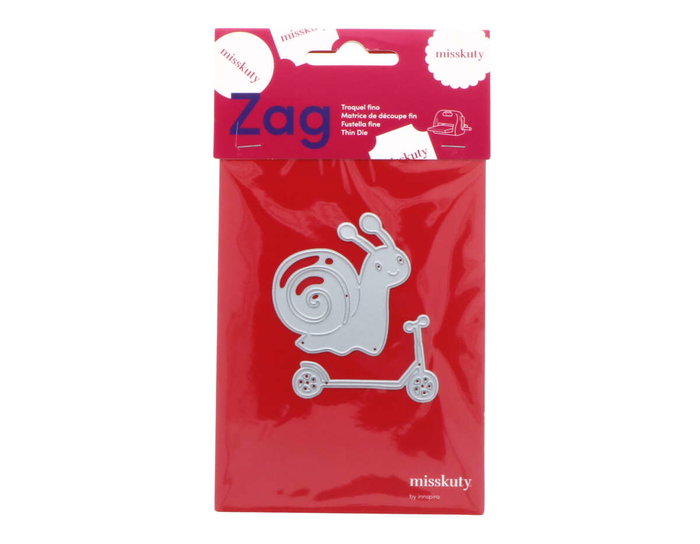 Misskuty Lot de 2 emporte-pièces fins ZAG Infantil escargot avec trottinette Misskuty Lot de 2 emporte-pièces fins ZAG Infantil escargot avec trottinette