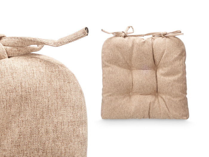 Giftdecor Lot de 2 coussins de chaise marron 40x40 cm en polyester (Set de 6)