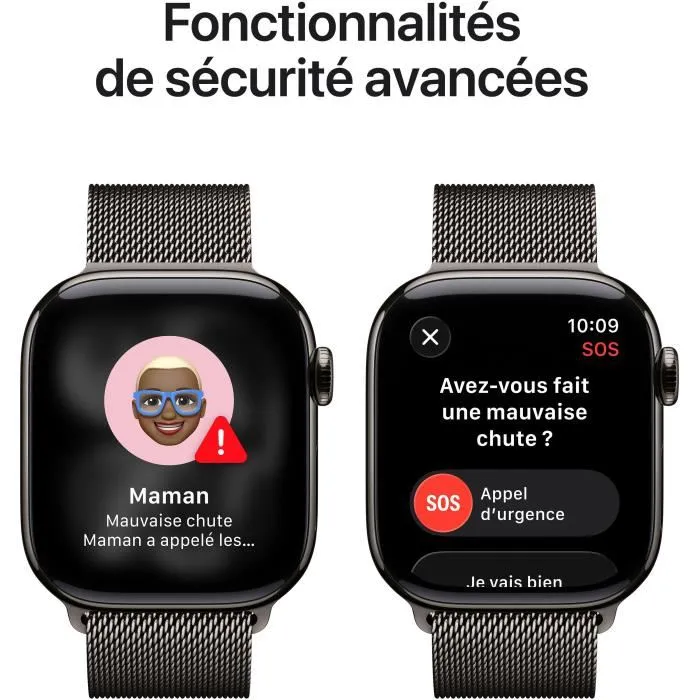 Apple Watch Series 11 GPS + Cellular - Boîtier Slate Titanium 42 mm - Bracelet Milanese Loop Slate