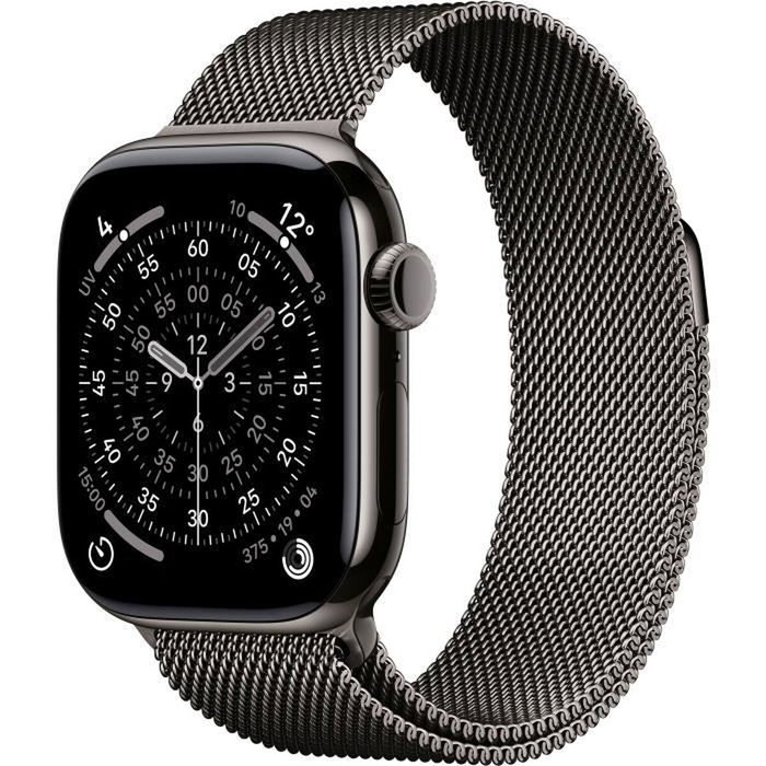 Apple Watch Series 11 GPS + Cellular - 42mm - Boîtier Slate Titanium - Bracelet Slate Milanese Loop Apple Watch Series 11 GPS + Cellular - 42mm - Boîtier Slate Titanium - Bracelet Slate Milanese Loop