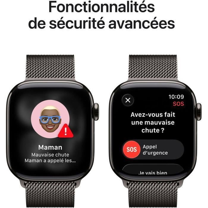 Apple Watch Series 11 GPS + Cellular - 42mm - Boîtier Slate Titanium - Bracelet Slate Milanese Loop Apple Watch Series 11 GPS + Cellular - 42mm - Boîtier Slate Titanium - Bracelet Slate Milanese Loop