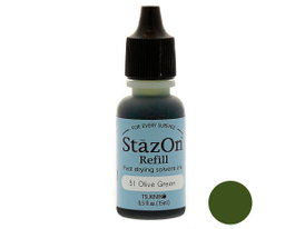 Tsukineko STAZON Recharge d'encre Vert olive 15ml