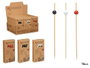 Kinvara Lot de 50 Brochettes Apéritif Surtis en Bambou 9x17,5x3 cm Blanc Noir Rouge (Set de 48)
