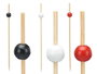 Kinvara Lot de 50 Brochettes Apéritif Surtis en Bambou 9x17,5x3 cm Blanc Noir Rouge (Set de 48)