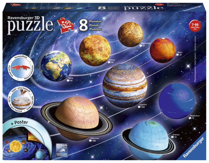Ravensburger Puzzle 3D Système Solaire - 522 pièces Ravensburger Puzzle 3D Système Solaire - 522 pièces
