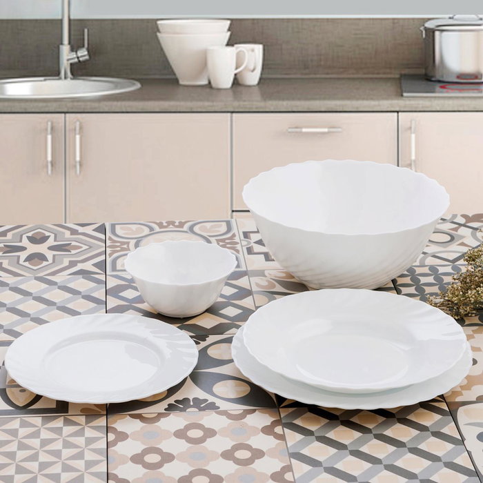 Luminarc Saladier Trianon 24 cm Verre Blanc Brillant