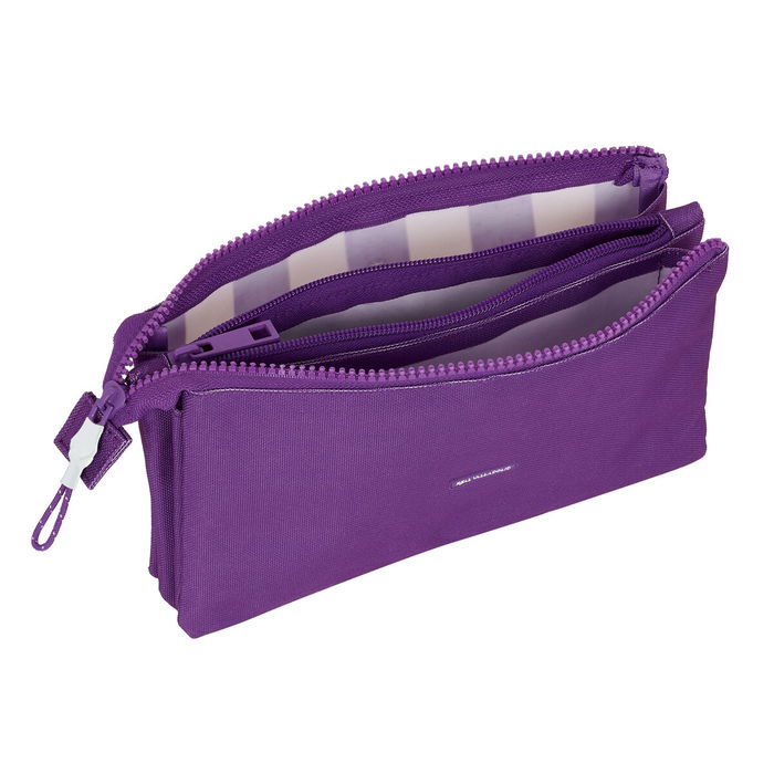 Trousse Fourre-Tout Double Real Valladolid C.F. Violet 22 x 12 x 3 cm