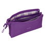 Trousse Fourre-Tout Double Real Valladolid C.F. Violet 22 x 12 x 3 cm