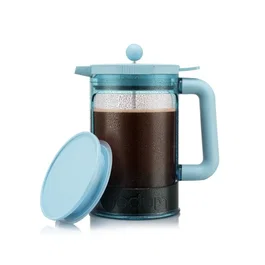 Bodum Cafetière Bean Set Hot & Cold Brew - 1,5 Litres (12 tasses) - Avec couvercle - Bleu