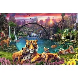 Ravensburger - Puzzle adulte 3000 pièces, Tigres au lagon, à partir de 14 ans, 00016719