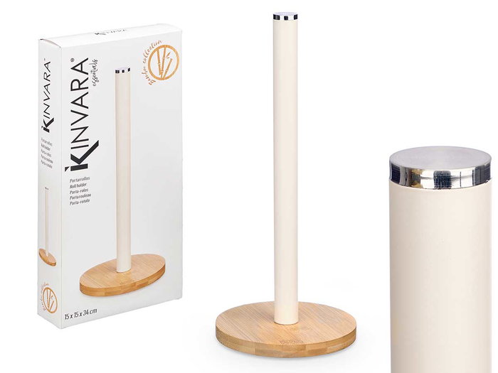 Kinvara Porte-rouleau bambou crème 15x34x15 cm (Set de 12) Kinvara Porte-rouleau bambou crème 15x34x15 cm (Set de 12)