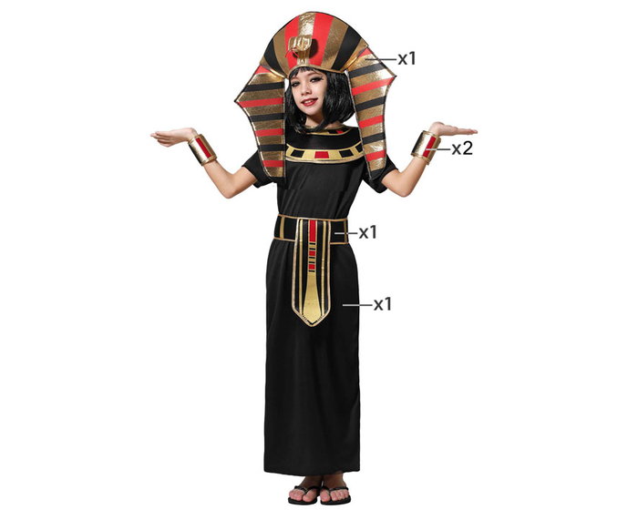 Déguisement Égyptienne Fille Noir 10-12 Ans Costume Carnaval Déguisement Égyptienne Fille Noir 10-12 Ans Costume Carnaval