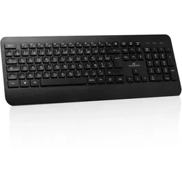 Bluestork Office R2 Clavier sans fil AZERTY professionnel avec touches ergonomiques creusées pour confort et frappe silencieuse, bureau, télétravail, design fin noir