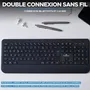 Bluestork Office R2 Clavier sans fil AZERTY professionnel avec touches ergonomiques creusées pour confort et frappe silencieuse, bureau, télétravail, design fin noir