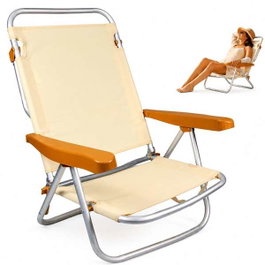 JugaToys Chaise de plage aluminium multiposition arena avec poignée de transport