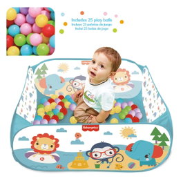 Fisher Price Piscine à Balles Pop-up Gonflable avec 25 Balles de Couleurs - Jeu d'Éveil pour Enfant +12 Mois