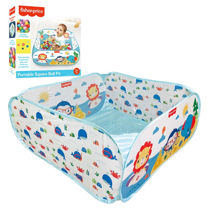 Fisher Price Piscine à Balles Pop-up Gonflable avec 25 Balles de Couleurs - Jeu d'Éveil pour Enfant +12 Mois